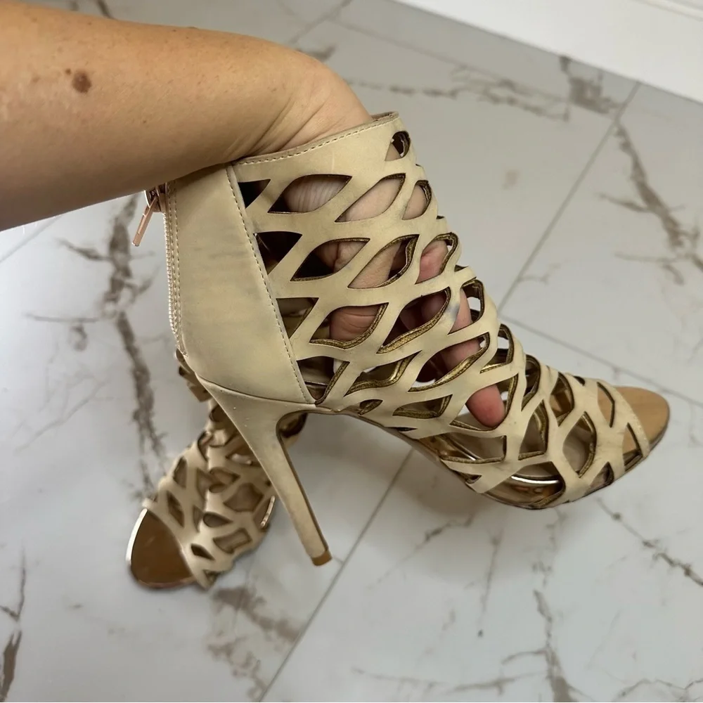 Charlotte Russe Beige High Heels Sandals Size 8